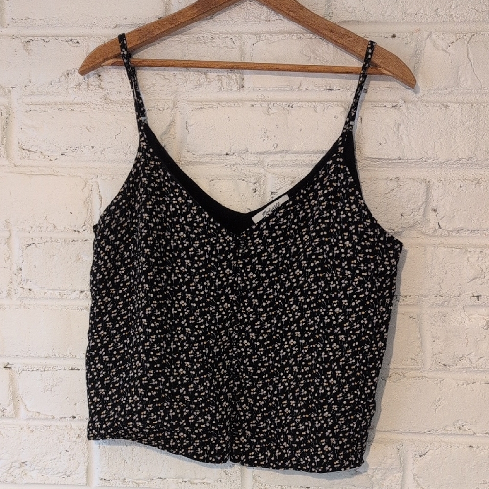 Madewell Black and White Crop Camisole